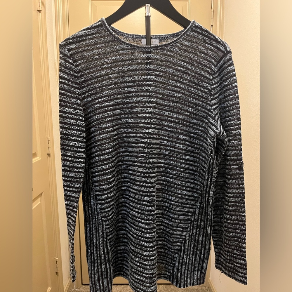 J. Jill Black and Gray Striped Knit Sweater - Picture 6 of 6